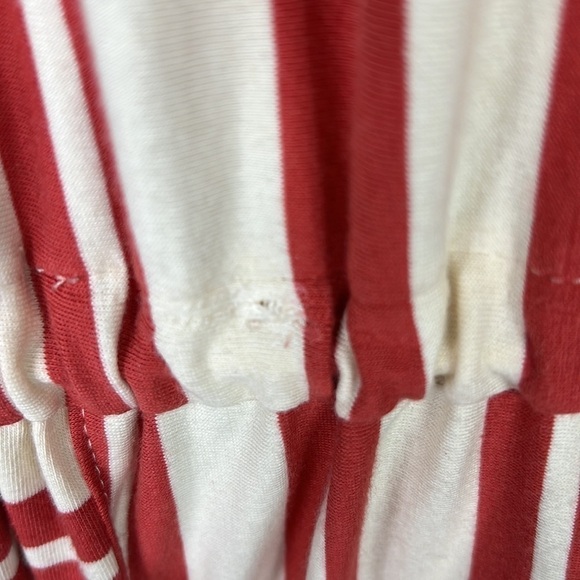 Marine Layer Lola Cocoon Red/Orange Stripe Dress Drawstring Pockets Sz L - Picture 10 of 12